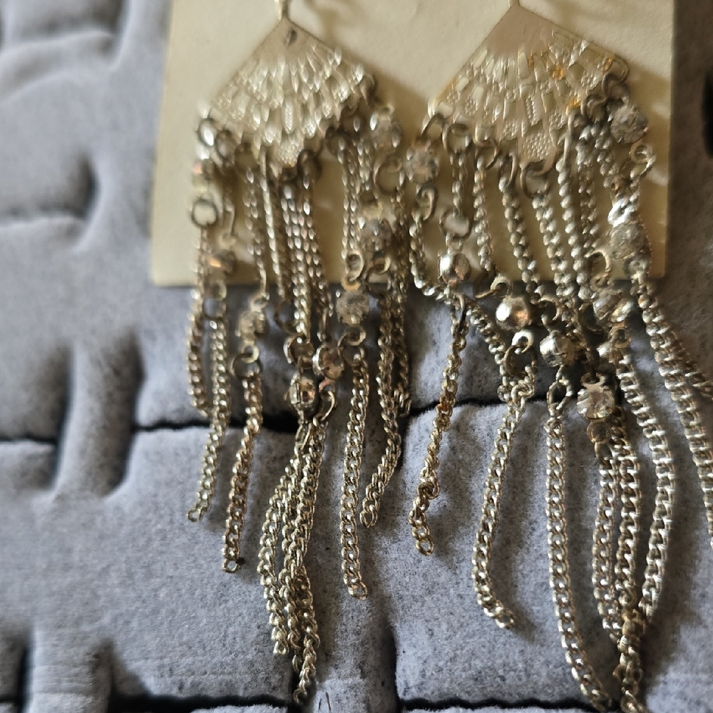 Source Unknown Silver Dangle Earrings - image 6